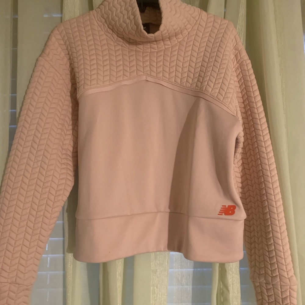 New Balance Women's Cowl Neck Sweater in Soft Pink